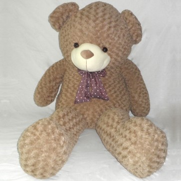Weedoo Giant/Big Light Brown Pattern Plush Soft Dark Kahaki Teddy Bear in Bowtie in Xmas Gift