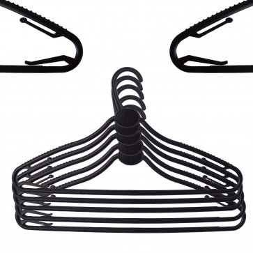 Black Plastic Hanger w/ anti-slip and hooks