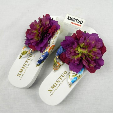 Weedoo New Ladies/Women's/Kids Flip Flop XMISTUO White Flat Sandal with Flowers