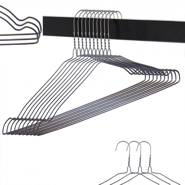Quality Strong Notched Galvanized/Silver Wire Steel Coat Garmen Hangers