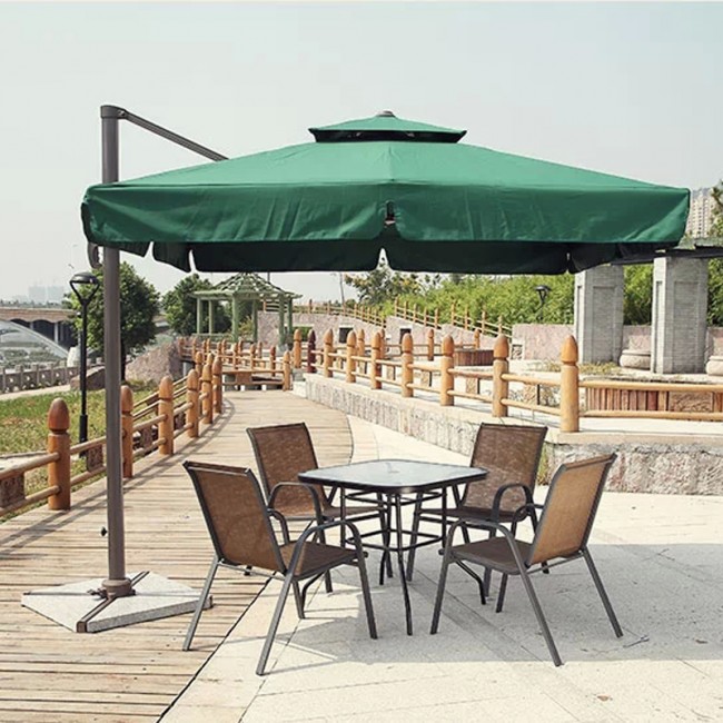 Mega Direct UK Large Garden Deluxe Cantilever Hanging Parasol With