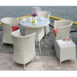 Weedoo 6 Unit Outdoor Garden Patio Wicker Rattan Effect Furniture Table Chairs Set