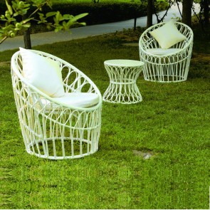 Weedoo 3 Unit Outdoor Garden Patio Wicker Rattan Effect Furniture Table Chairs Set