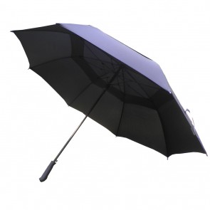 Weedoo 54" Double Canopy Windproof Black Stick Golf and Fishing Umbrella