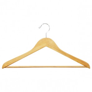 Wooden Suit Hanger with Ribbed Trouser Bar